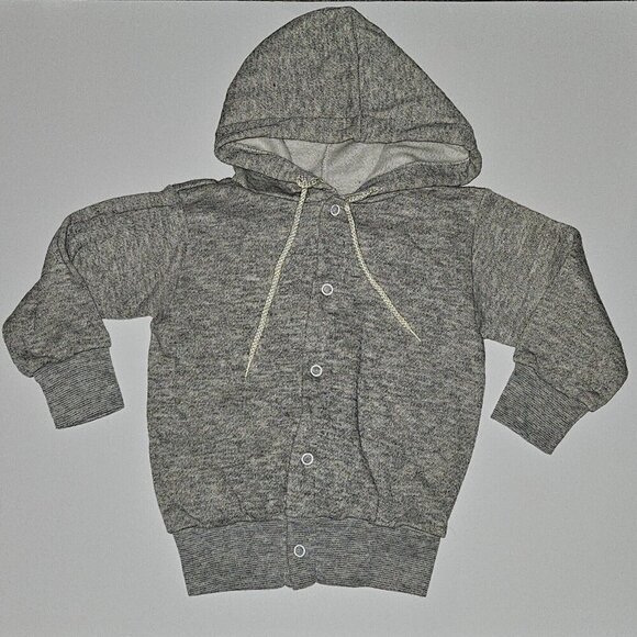 VTG Nortog Gray Hooded Sweatshirt Hoodie Snaps Toddler? Size 3 Prop Doll READ - Picture 1 of 10